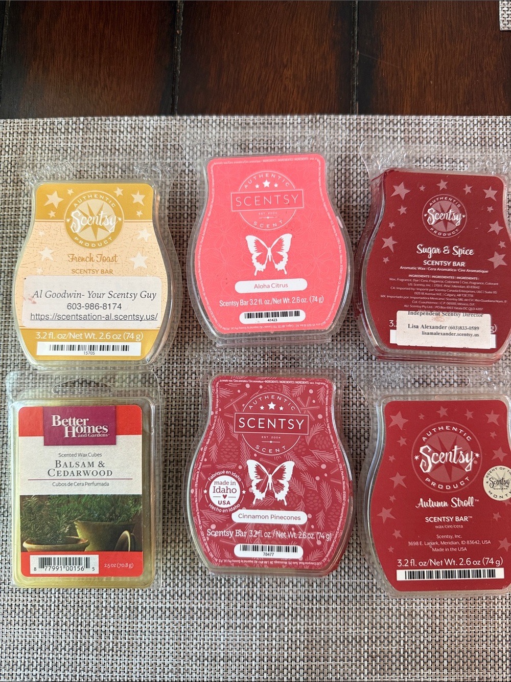 Scentsy Wax Bar Set (5) (1) Better Homes & Garden Wax Bar